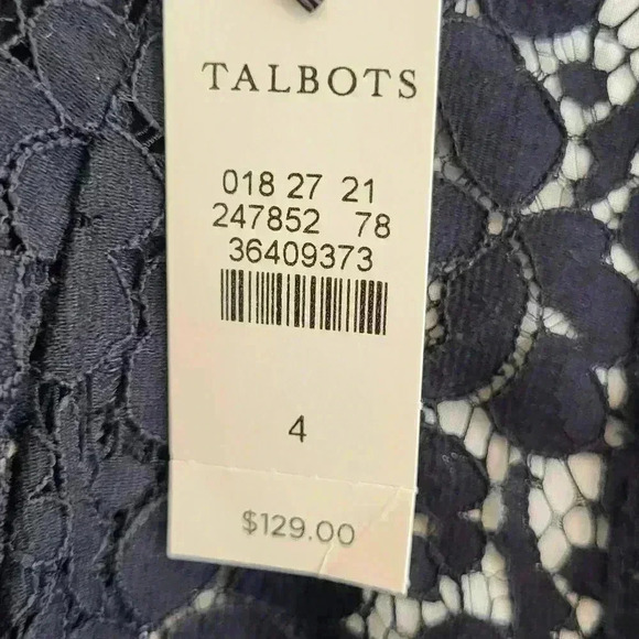 Talbots NWT New Womens Black White Lace A Line Skirt Size 4 - Picture 8 of 10